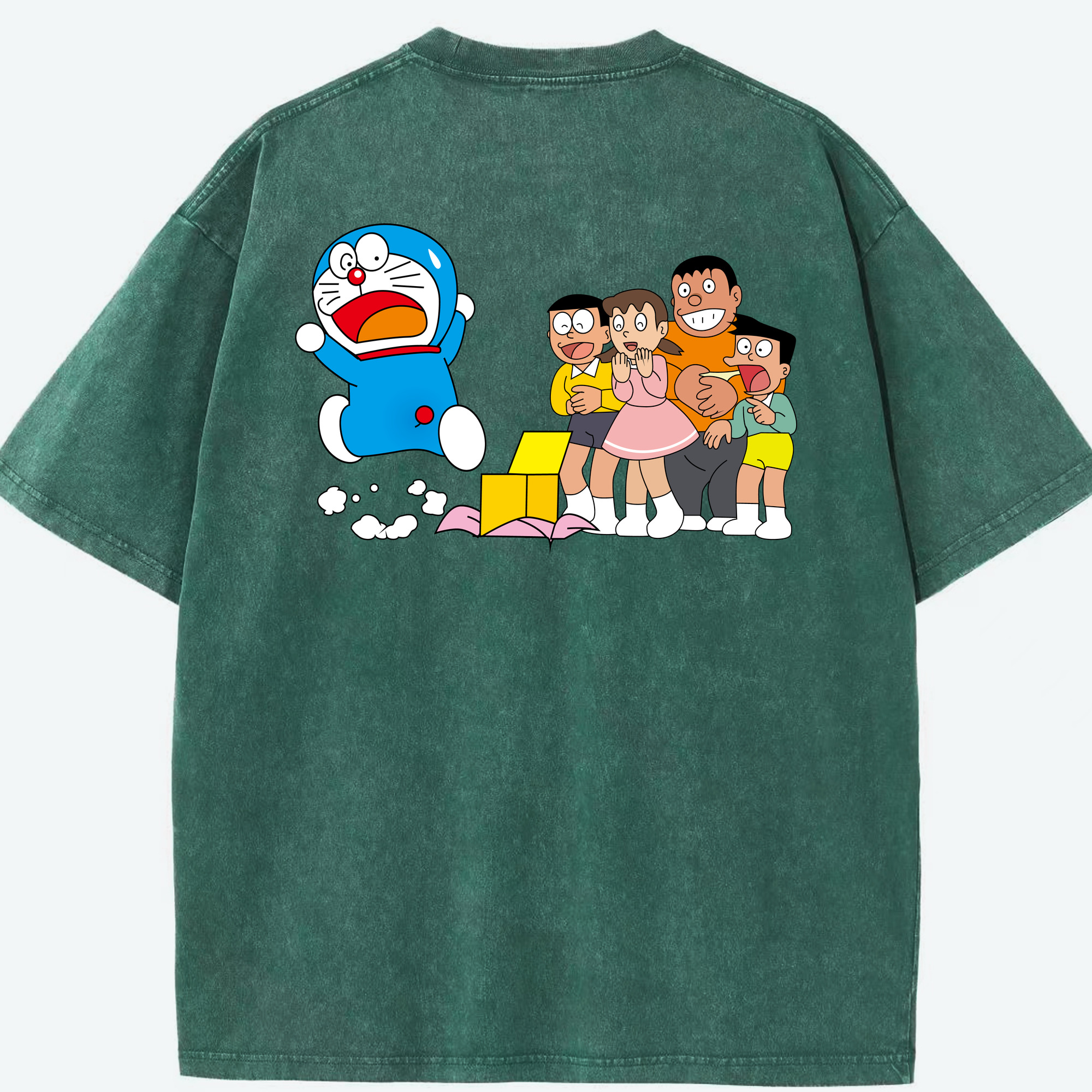 （画像用） ドラえもん 骨川 スネ夫 Doraemon Honekawa Suneo 綿100% ヴィンテージ風 半袖Tシャツ（背面プリント）